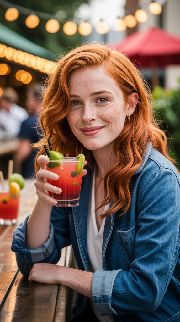 Cocktails on the patio at golden hour